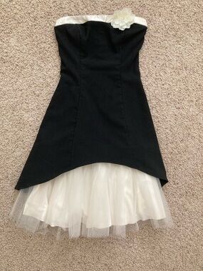 Ruby Rox Black and White Strapless Dress